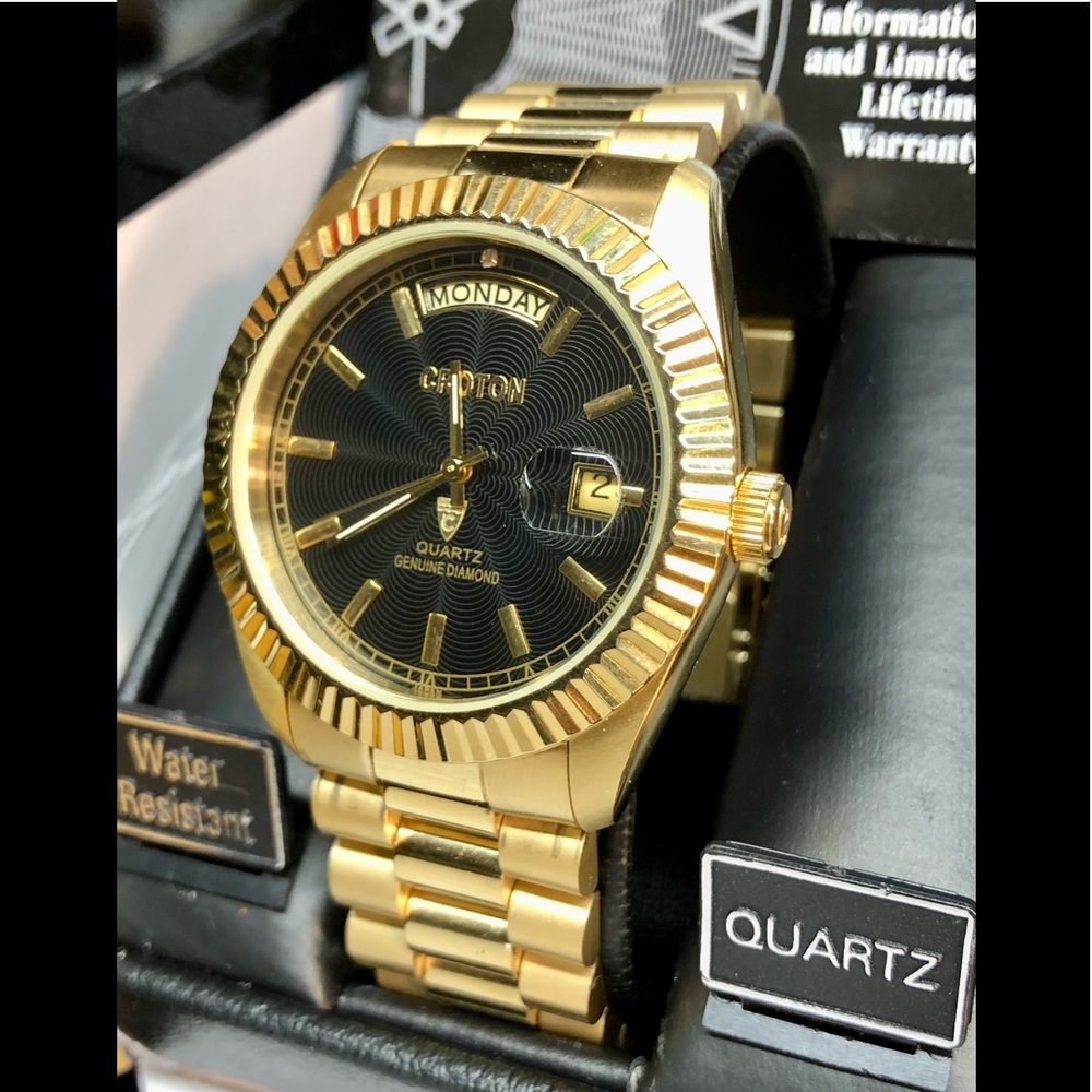 Croton Day Date Diamond Presidential Style 40mm Watch